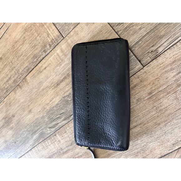 Tory Burch Women's Black Leather McGraw Zip Continental Wallet - Picture 7 of 9